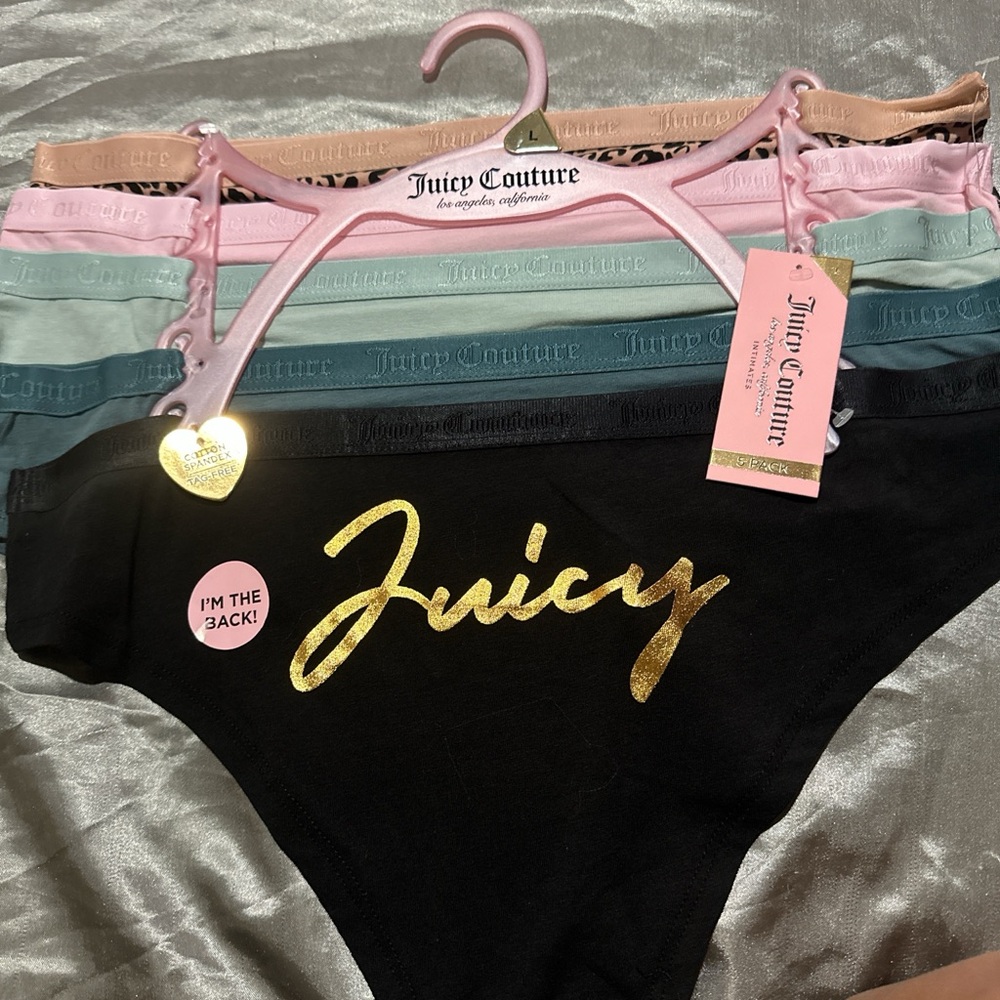 Juicy Couture womenAssorted Cotton Bikini Briefs - Black & Pastel Mix